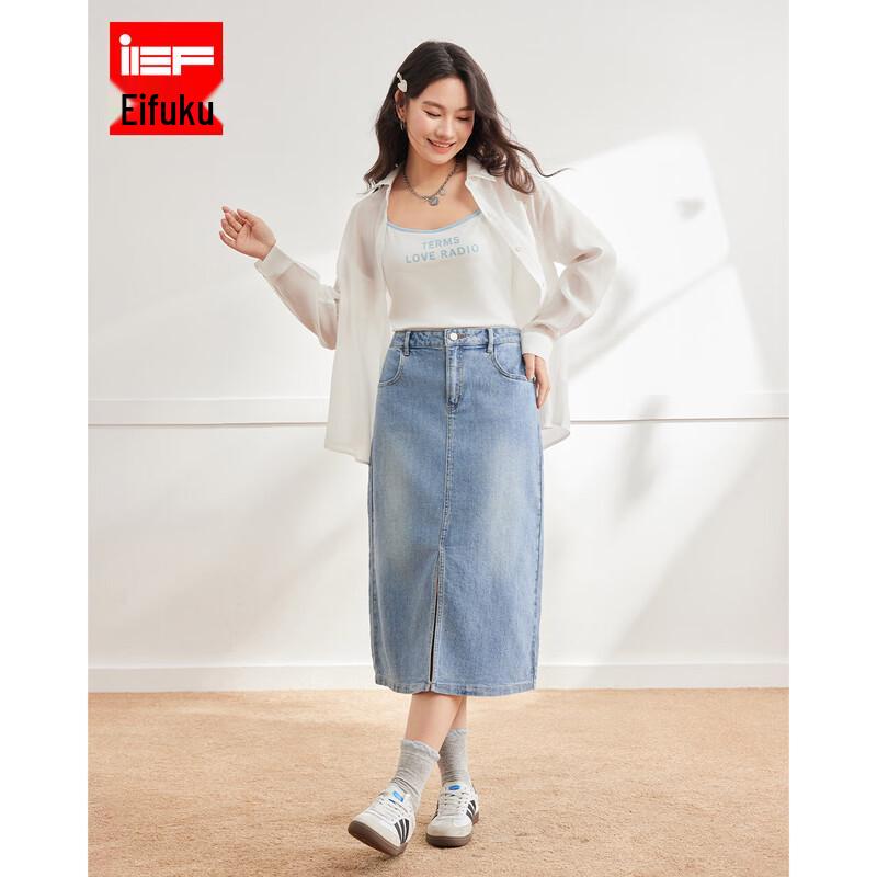IEF Women s Plus Size Denim Midi Skirt 2XL