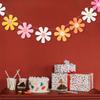 5Pcs Flower Garland Banner Birthday Party Decor Hanging Bunting Paper Daisy Decorative Flag for Window Doorway Decoration