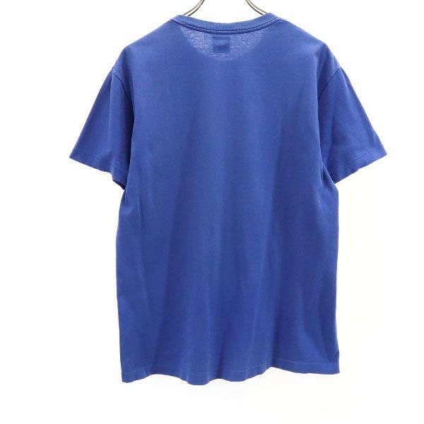 STUSSY 90s Navy blue tag Made in USA Print Short sleeve T-shirt M Blue Men's Used