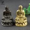Antique Copper Tathagata Buddha Statue Home Decorations Sculpture Vintage Living Room Office Desk Ornaments Miniatures Figurines