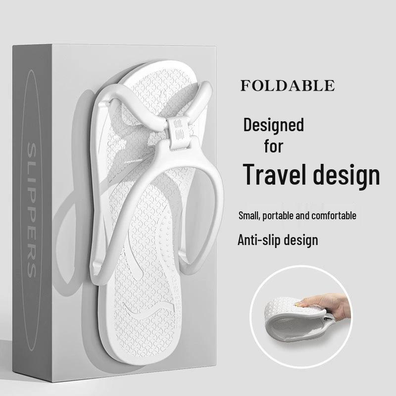 Non-Slip Foldable Travel Slippers for Couples - Lightweight and Portable for Hotel, Home, or Bathroom Use for Men and Women