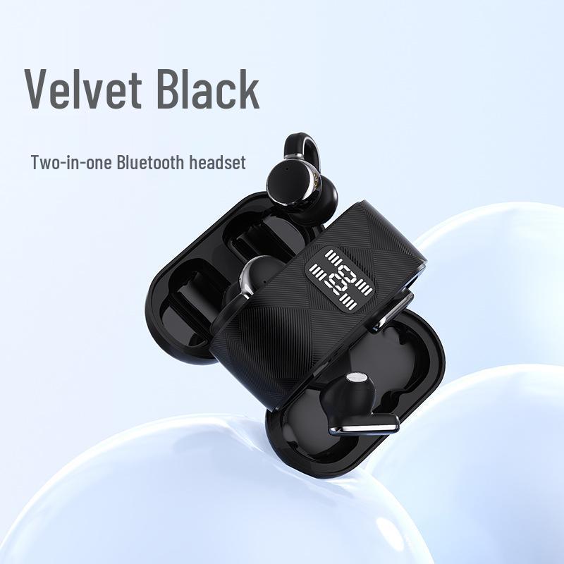 

2025 Bluetooth Wireless Dual Earphones with Ear Clip & Semi-In-Ear Design - Long Battery Life, Perfect for Couples, Men & Women чорний