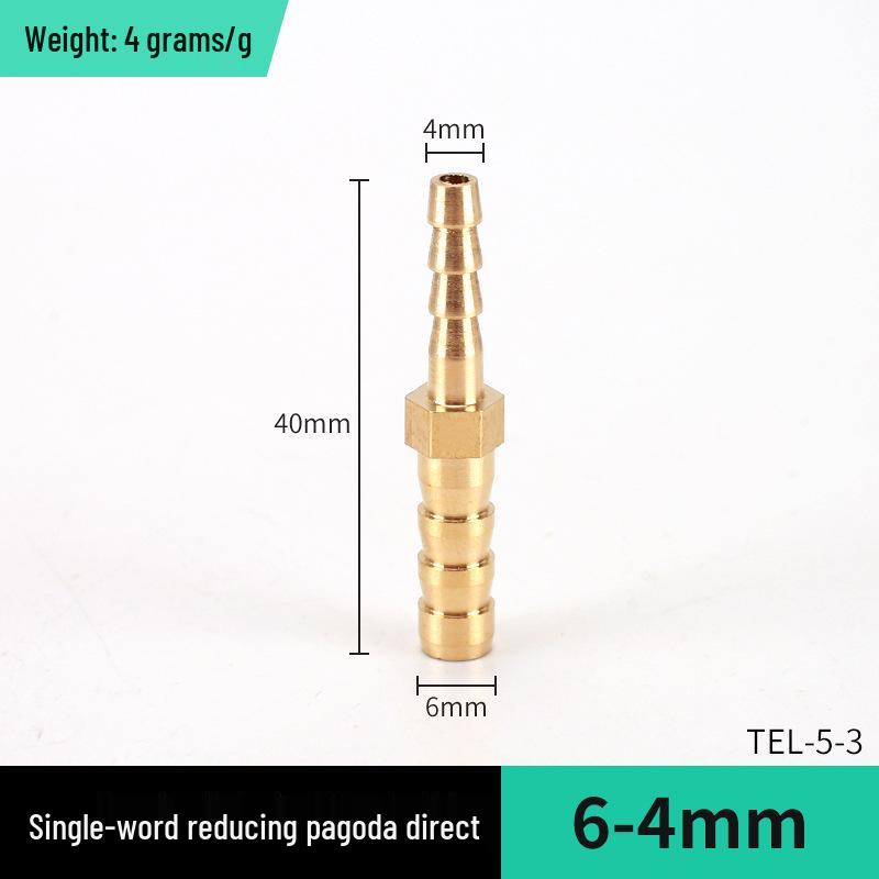 Brass L-Shaped Reducing Pagoda Plug, 4mm-19mm Conversion Hose Fitting