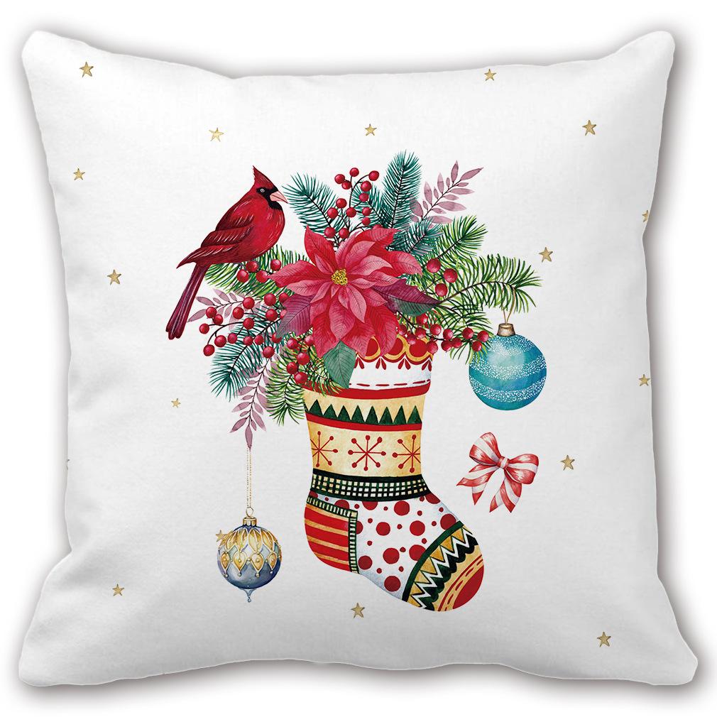 

New Christmas Pillow Printed Christmas Stockings Christmas Truck Pillow Case Snowman Cushion Premium Durable Quality 45Cm single-sided printing