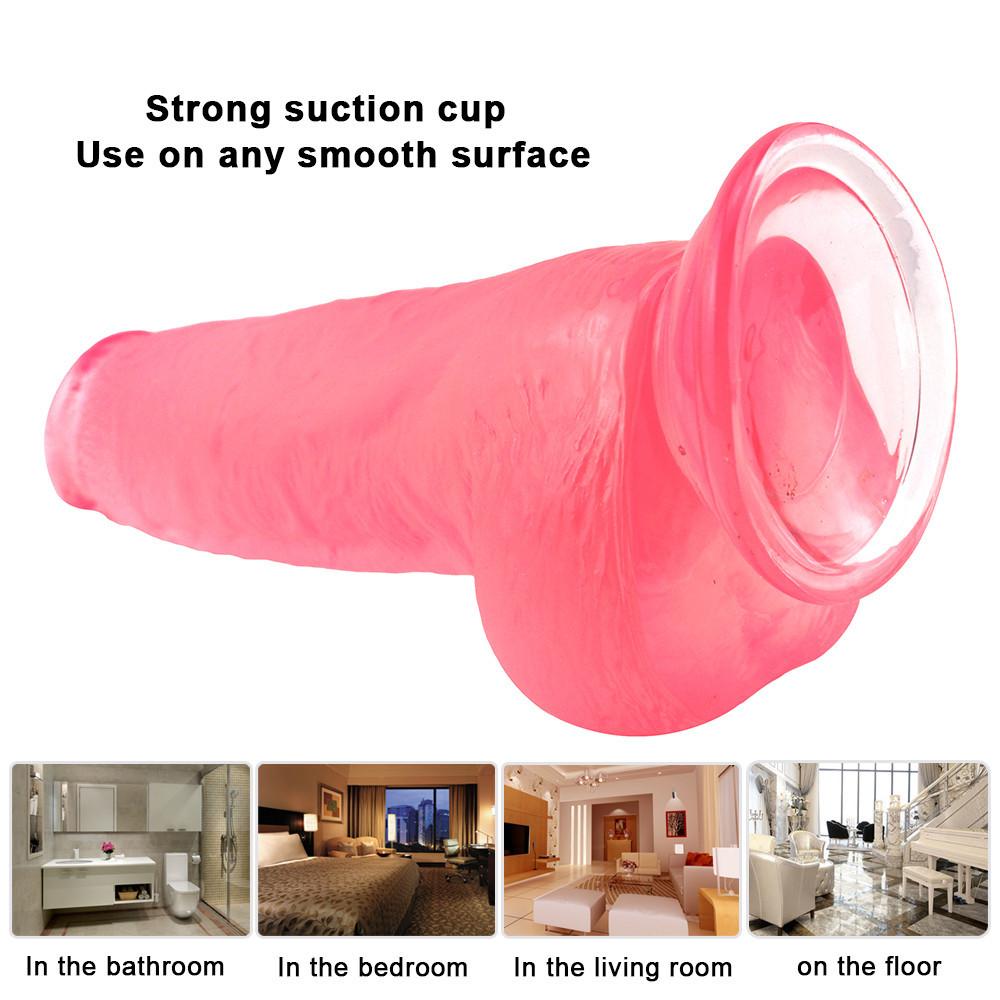 Huge Sliding Testicles Dildo Realistic Soft  Penis G Spot Stimulate Skin Feeling Females Masturbation Sex Toy for Women Adult