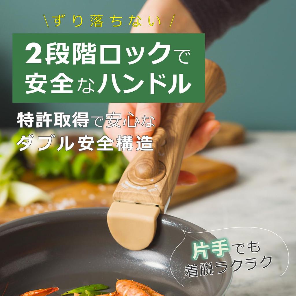 Limited Green Pan Click Chef Set Smoky Blue Mayflower Color [Online Color] 5-piece