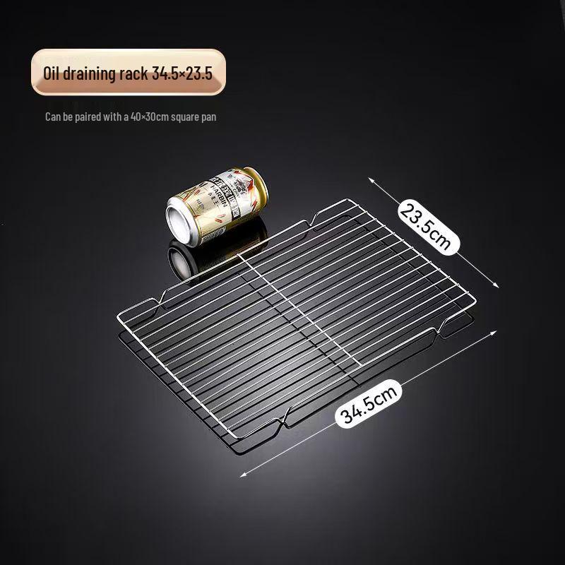 Stainless Steel Semi-Circular Oil Draining and Cooling Rack with Feet for Baking and Barbecue
