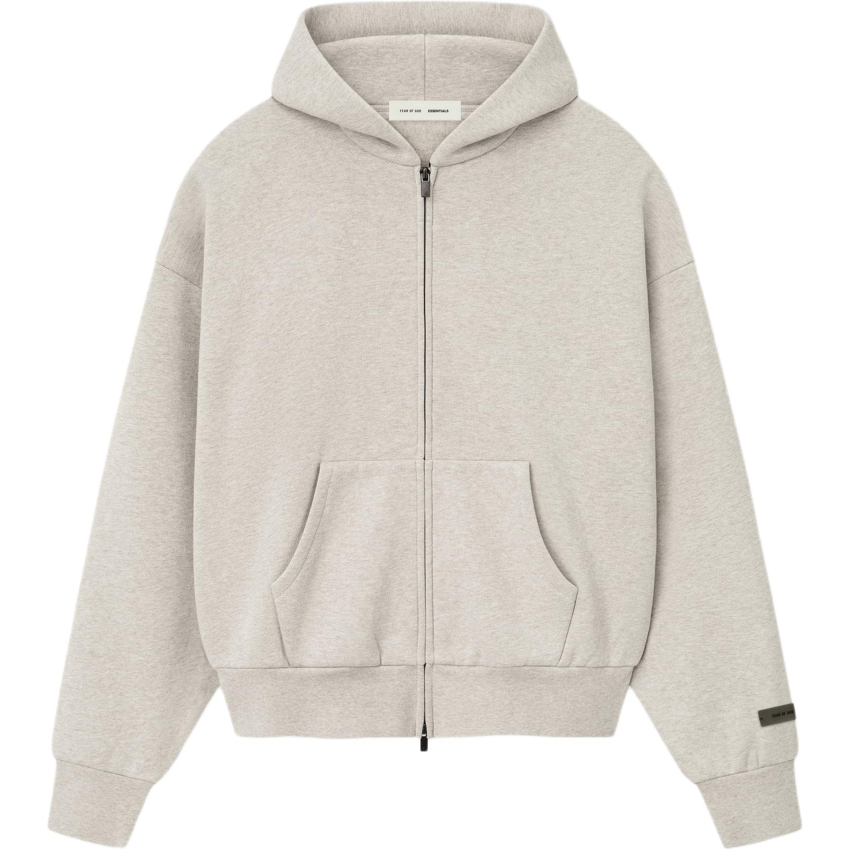 

Fear of God Essentials Classic Full Zip Hoodie Heather Stone Unisex Tops Grey 192SP254782F M