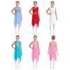 Kids Girls Lyrical Modern Contemporary Dance Dress Ballet Leotard Dress Cut Out Front Backless Mesh Tulle Skirt