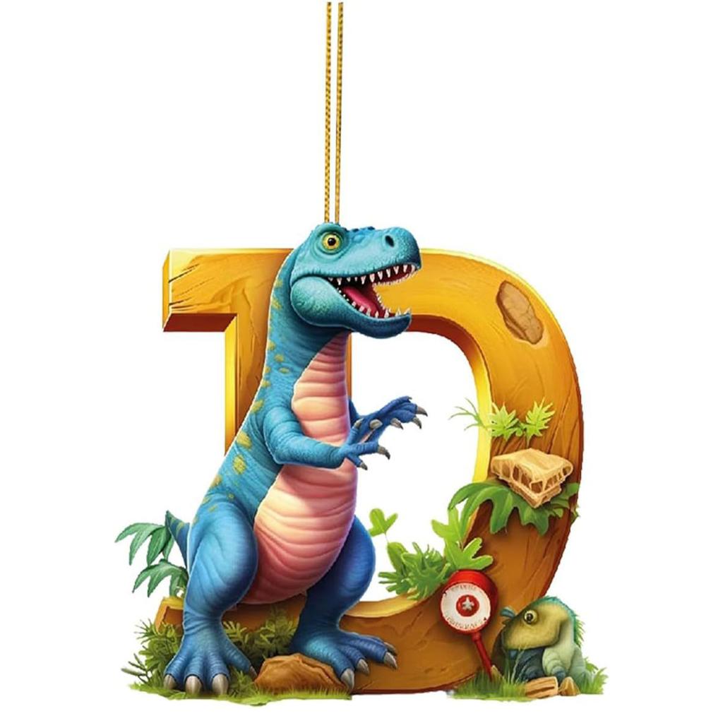 Letter Dinosaur Acrylic Pendant Christmas Tree Hanging Oranment Navidad 2024 New Year Christmas Decorations for Home