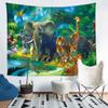 Jungle Dyr Tapet Sommerfugl Vår Skog Trær Kunst Vegg Tapestry Sovesal Soverom Estetisk innredning Hjemmeinnredning