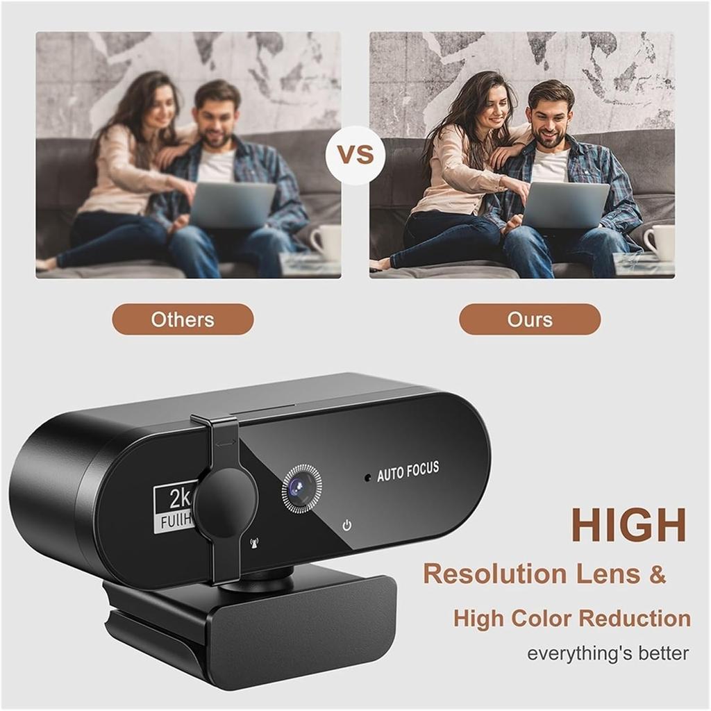 Webcam, Webcam 4K Mini Camera 1080P Webcam Full HD 2K Con Microfono Autofocus Web Camera Per PC Computer Laptop Fotocamera Online(1080P)