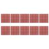 VidaXL Carreaux de terrasse 10 pcs Rouge 30,5x30,5 cm Plastique