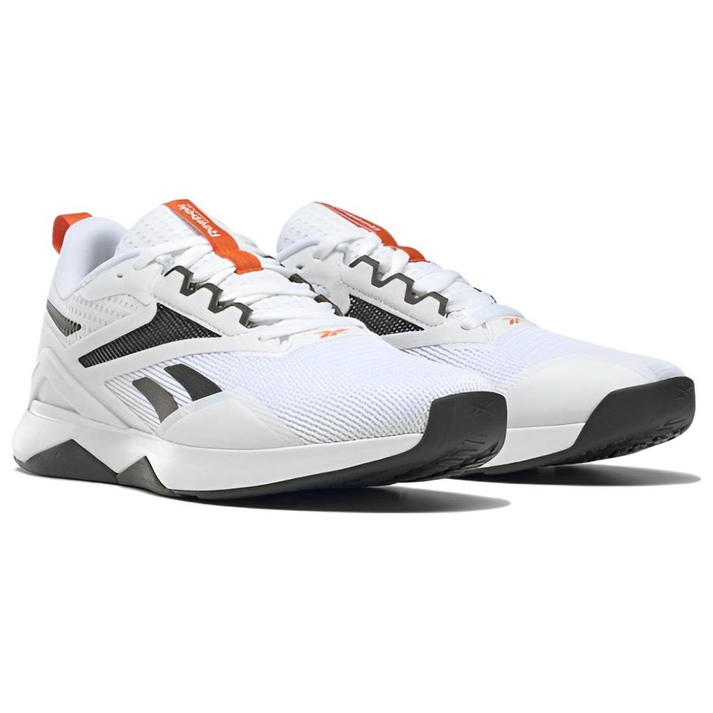 Reebok Buty treningowe fitness Nanoflex Tr 2.0 Oddychające Męskie Sneakersy Biało-Szaro-Pomarańczowe HP6108