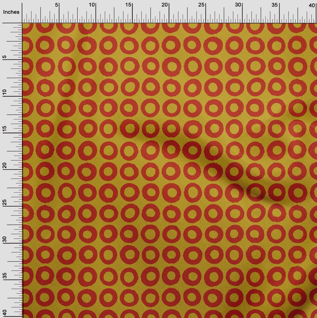 oneOone Cotton Flex Gamboge Yellow Fabric Geometric Fabric For Sewing Printed Craft Fabric By The Yard 40 Inch