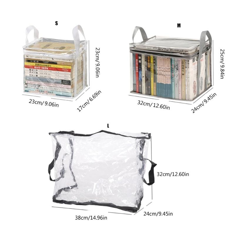 Wasserdichte Buch-Organizer Praktische Buchaufbewahrungsbox Faltbare Spielzeugbox Transparente Buchbox für Wohnheim Haushalt Klassenzimmer