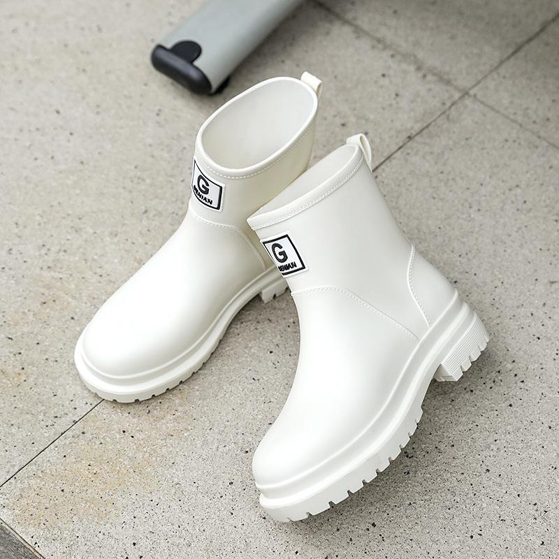 High-End Women's Mid-Calf Non-Slip Waterproof Rain Boots - Japanese Korean Style