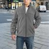 Men's Fleece-Lined Outdoor Jacket With Zipper And Long Sleeves