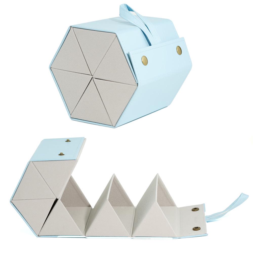 Leather Multi-Compartment Eyeglass & Sunglasses Storage Case, Portable & Foldable with Large Capacity