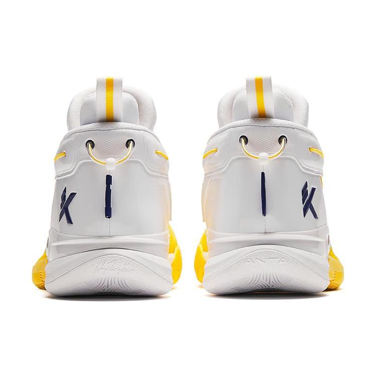 New Anta KT9 Solid As Gold Cushioned Slip Resistant Basketball Shoes Men's White Yellow 112411101-3