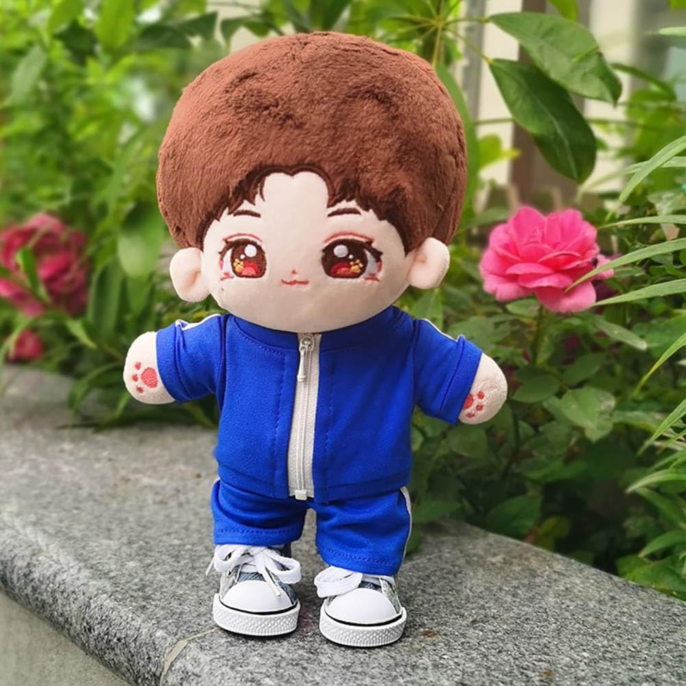 niannyyhouse Plush Doll Outfit Solid Color Tracksuit Set 10cm 15cm Cotton Accessories