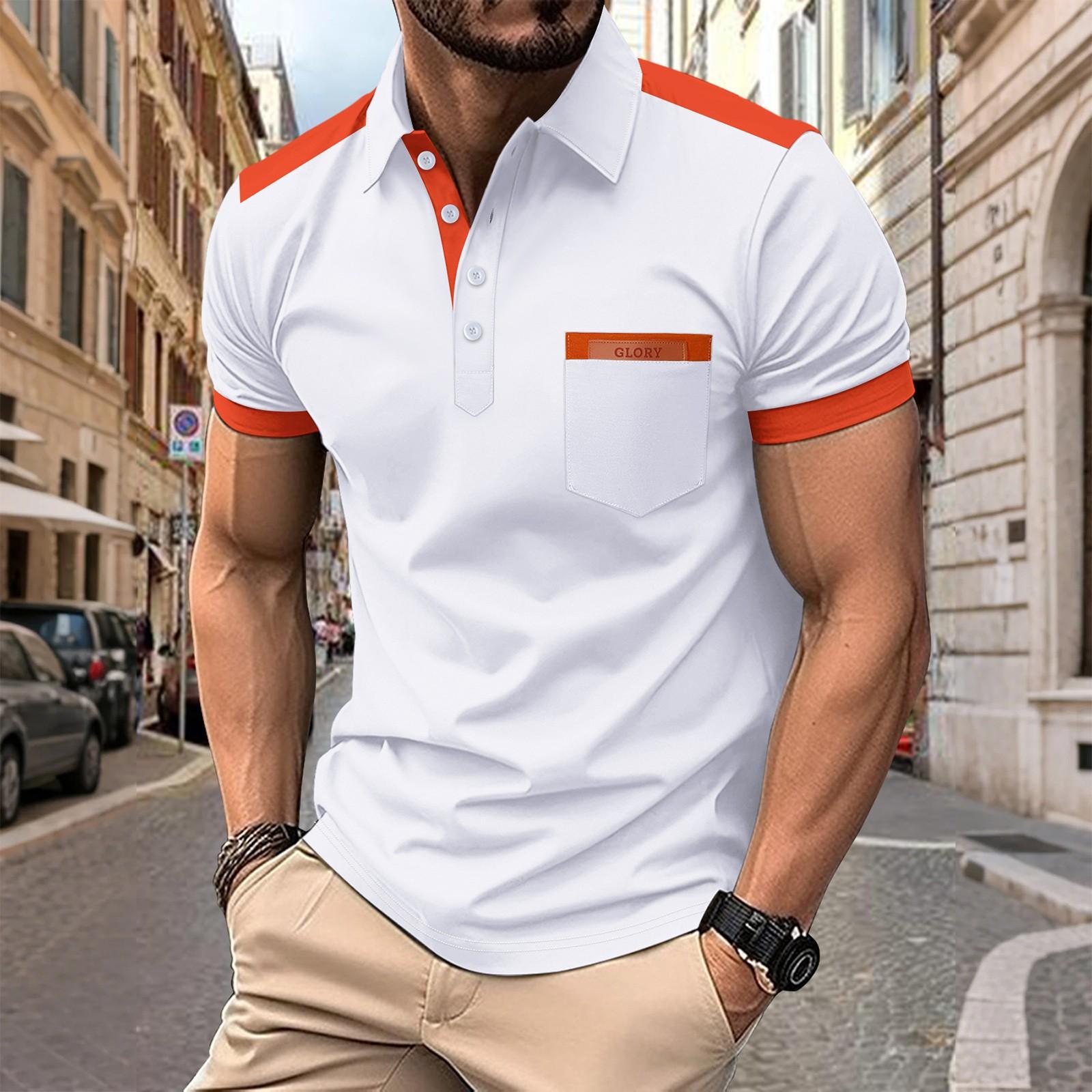 

Мужская повседневная рубашка-пуловер с лацканами, тонкая футболка в стиле ретро S белый