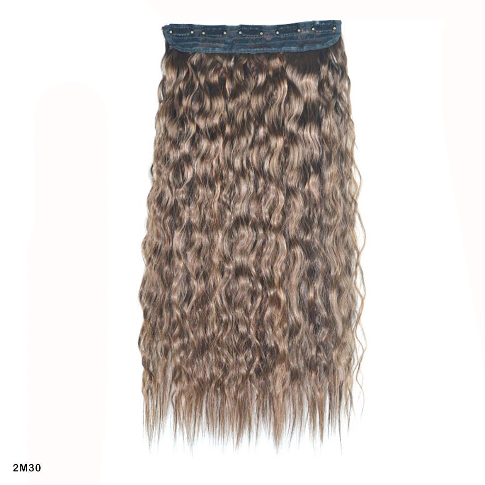 Kinky Curly Hair Clip In Hair Extension One Piece With 5Clips Colorful Ombre Color Cosplay Hairpieces