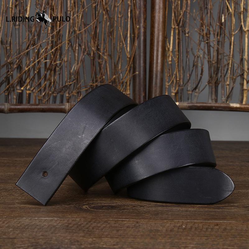 Buckleless Leather Belt for Men, Genuine Leather Pin Buckle, Top Layer Pure Cowhide, Retro Frosted Trendy Belt Strip