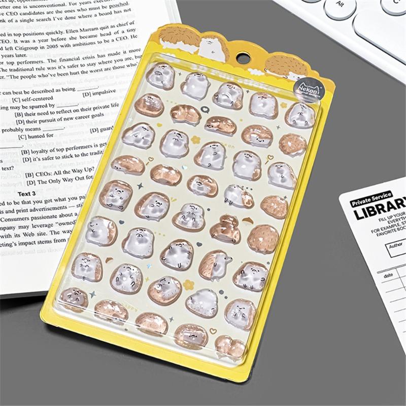 Korean Import 3D Relief Stickers Cartoon Animals Panda Cats for Scrapbooking DIY Journal Cute Stationery