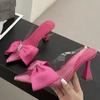 Fashion Eilyken Fashion Butterfly-knot Pointed Toe Women Pumps PVC Transparent High Heels Sandals Wedding Banquet Female Mules Shoes