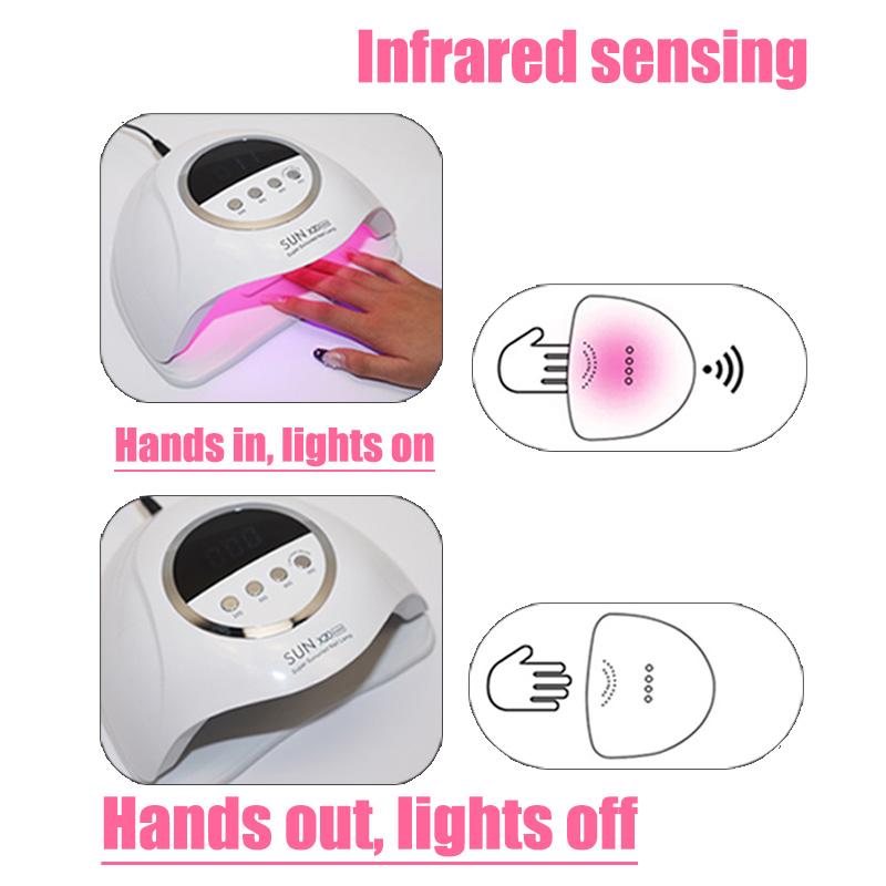 330W SUN X20 MAX UV LED Nail Lamp for Manicure Gel Polish Drying Machine with Large LCD Touch Professional Smart Nail Dryer Tool
