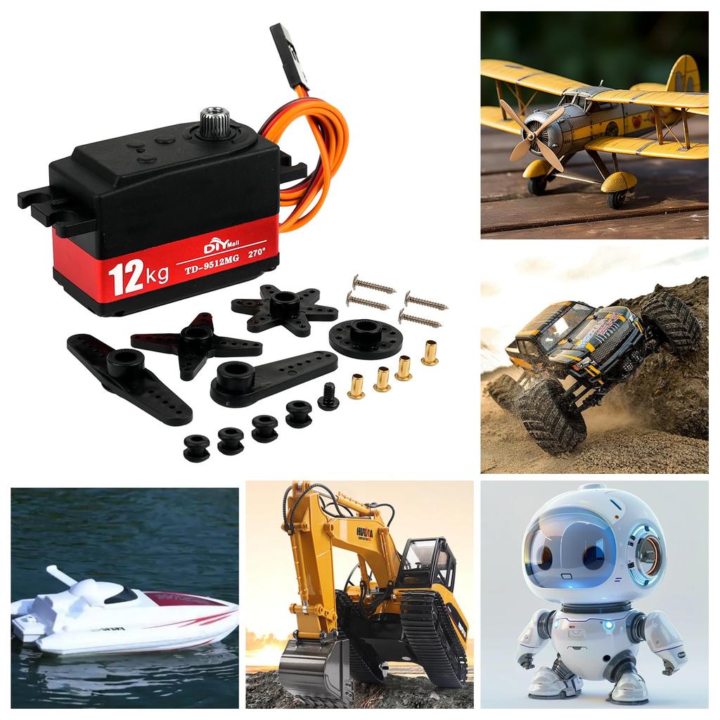 12KG Thin Digital Servo TD-9512MG 4.8v-7.4v Steering Gear 180 Degrees for RC Cars 1:8 1:10 RC Vehicles On-Road Touring Drift Car Models