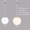 Modern Simple Single Head Milky White Glass Ball E27 LED Chandelier Living Room Dining Bedroom Kitchen Lighting