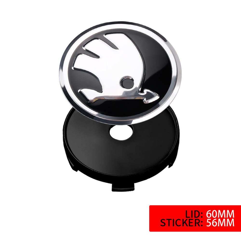 2026 Hot For Skoda Octavia VII VRS R Rapid Fabia Yeti Superb Kamiq Car Badge Hub Cap Hub Stickers Wheel Dust-proof Logo Covers D