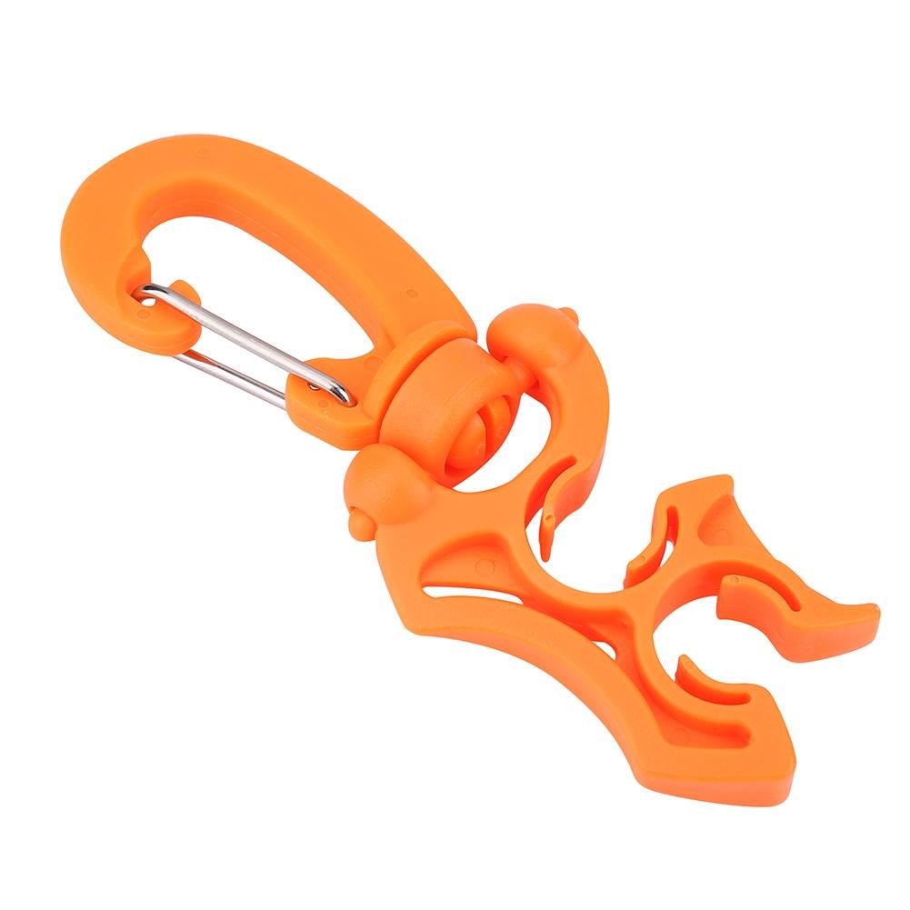 1Pc Outdoor Diving Double BCD Low Pressure Hose Clip Holder with Snap Hook Buckle(Black)