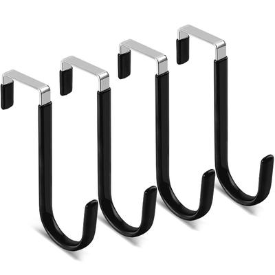 Lot de 4 crochets de porte simples en métal pour suspendre serviettes et manteaux