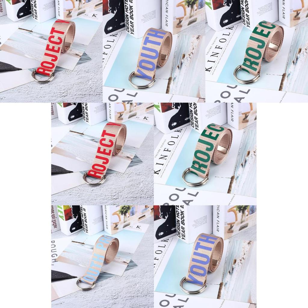 Trendy Ladies Woven Belt With Iron Buckle And English Letter Design For Daily Use