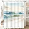 Modern Red and Black Waterproof Bathroom Shower Curtain with Floral Pattern Decorative Home Accessory Size Customizable for Bath