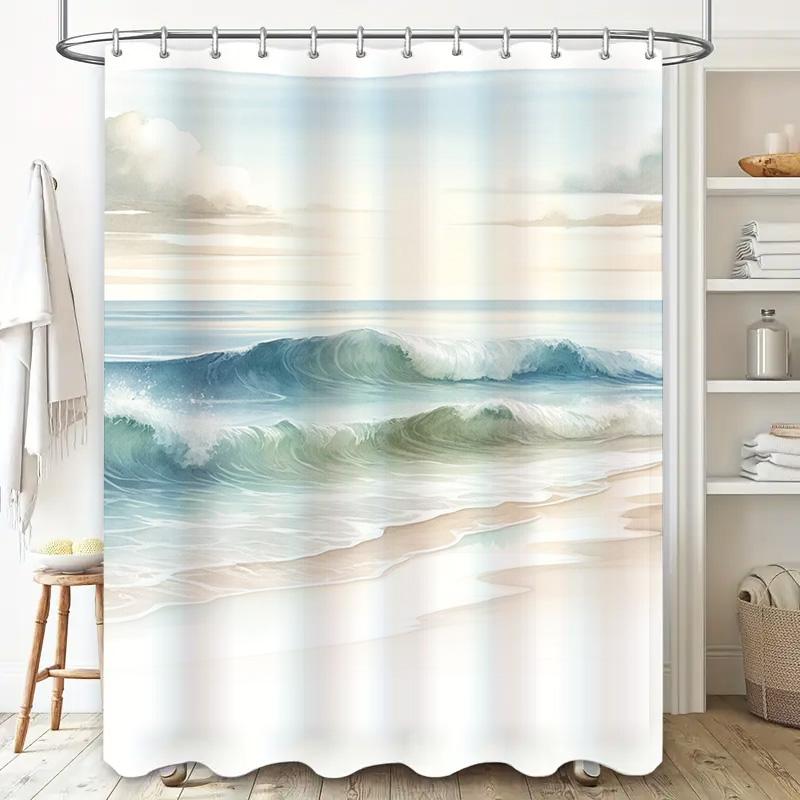 Modern Red and Black Waterproof Bathroom Shower Curtain with Floral Pattern Decorative Home Accessory Size Customizable for Bath