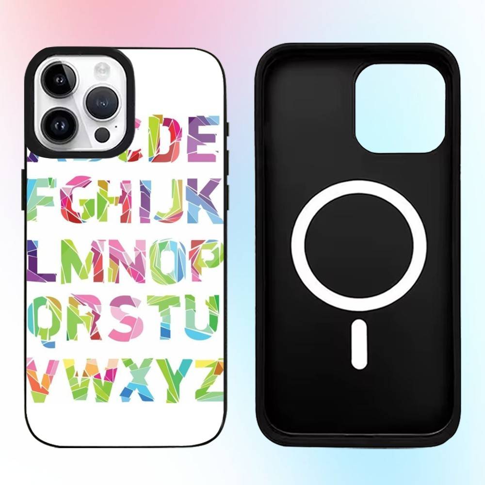 

Letter Pattern Phone Case For iPhone17,16,15,14,13,12,11 Plus,Pro Max Magnetic Magsafe Wireless Charging iPhone12PROMAX