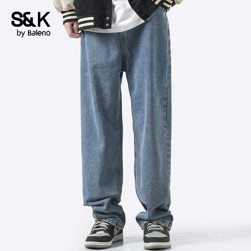 Baleno Men s S&K Loose Fit Straight-Leg Denim Jeans XL