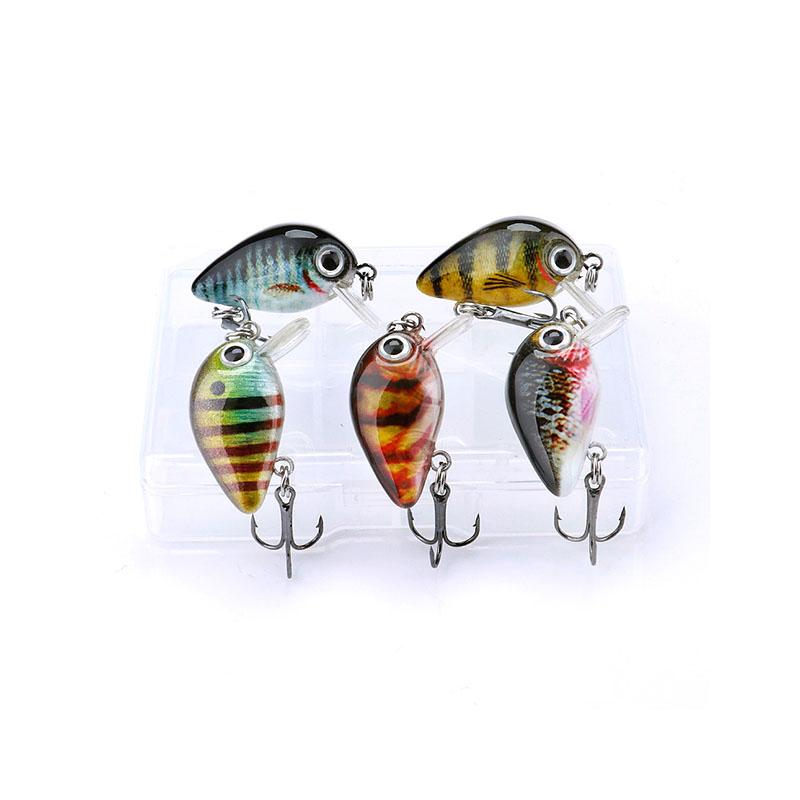 5 pièces 1.5g 3cm Mini Wobblers/appâts de pêche leurre artificiel appât dur flottant Wobbler pour poisson bar matériel de pêche