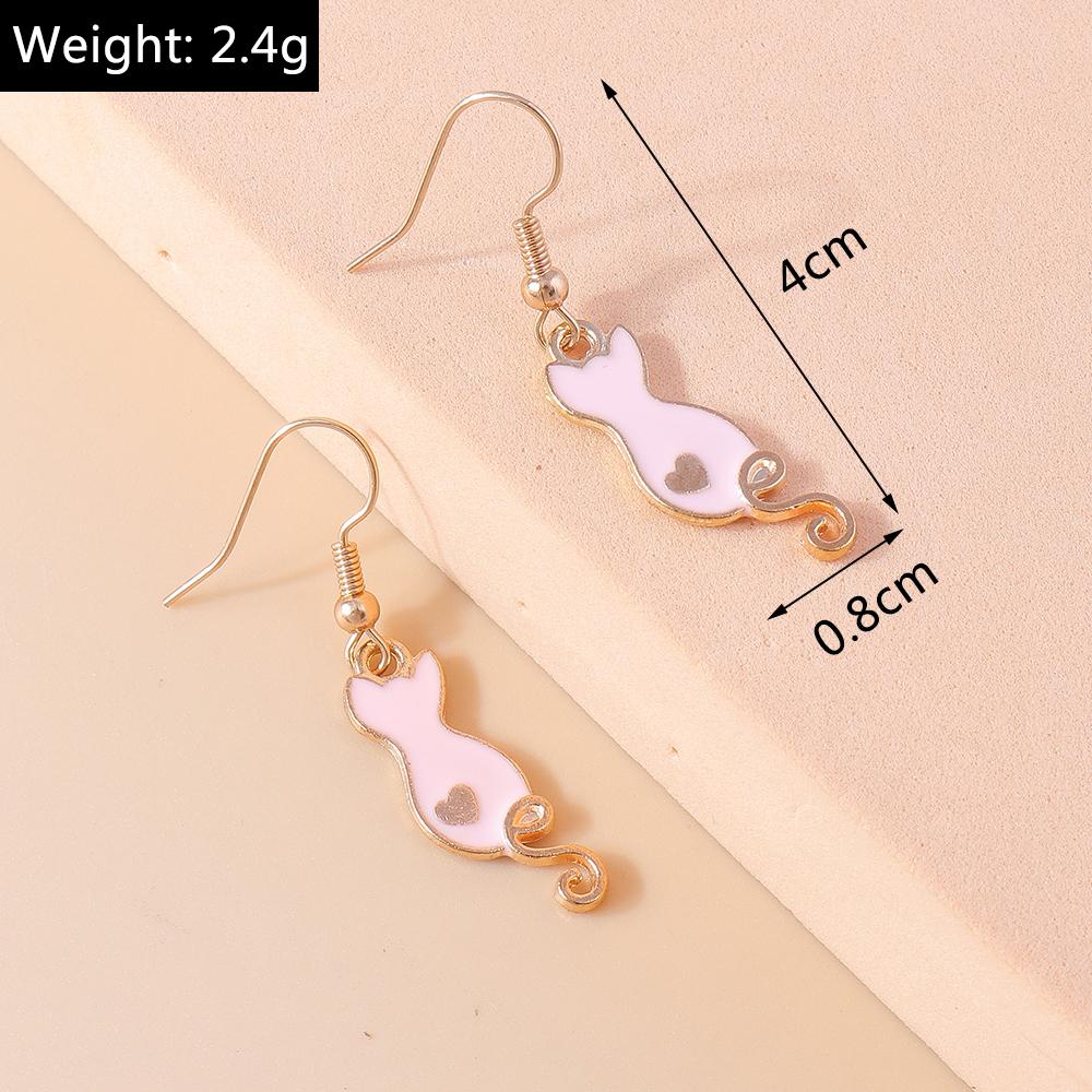 Cute Cartoon Animal Cat Dog Puppy Earrings for Women Dinosaur Drop Earrings Girls Party Holiday Jewelry Gifts