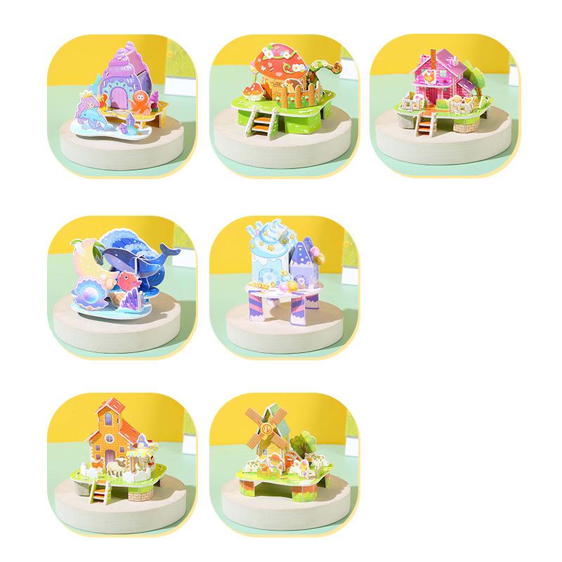 3D Three-Dimensional Puzzle Card, Student Diy Handmade Assembly Picture, Children'S Early Education Splicing Toy Small Splicing Picture