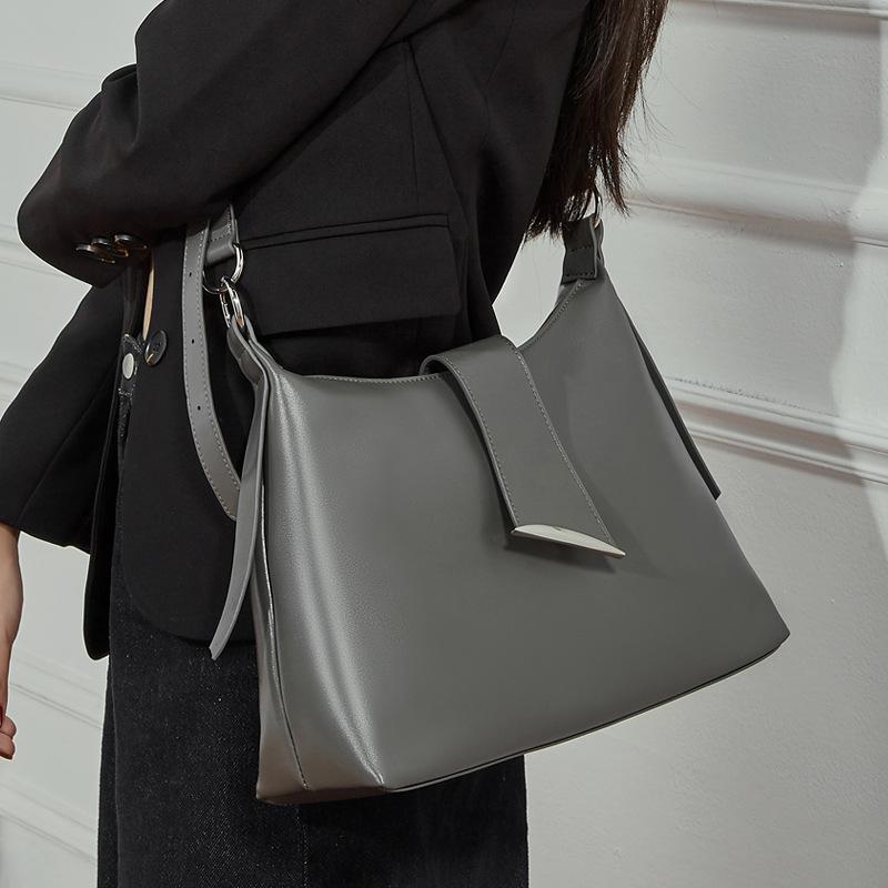 Leather Women'S Bags, Large-Capacity Commuter Tote Bags, High-End Light Luxury Hobo Bags, Shoulder Messenger Bags, Bags.
