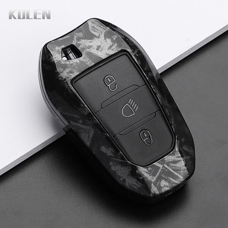 Abs Carbon Fiber Style Car Key Case Cover For Peugeot 207 208 3008 206 308 508 2008 407 5008 301 For Citroen C3 C4 C5 Berlingo