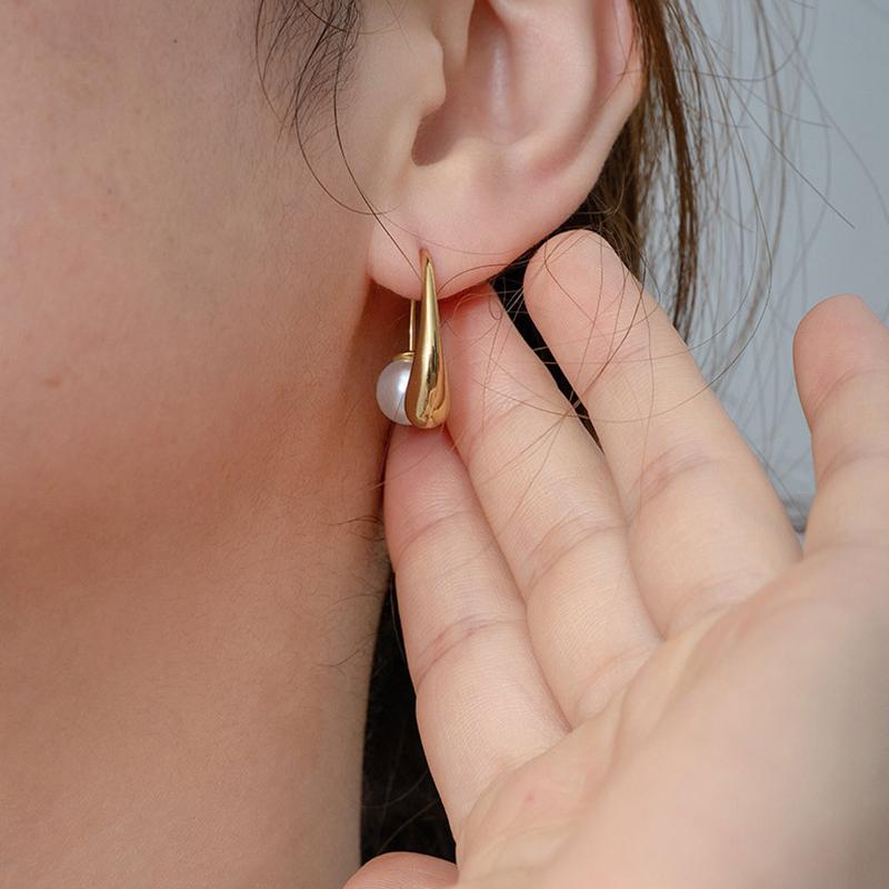 Trend Unique Design Elegant Exquisite Light Luxury Pearl Earring Women Jewelry Party Premium Gift