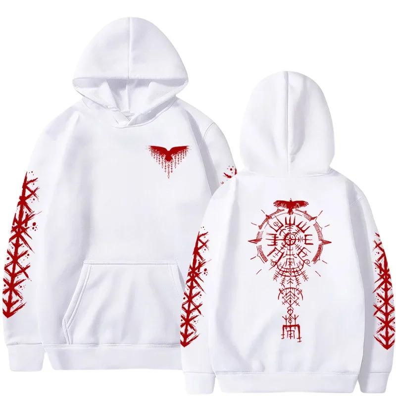 Ancient Viking Raven Print Hoodie Male Daily Casual Fashion Sporty Coats 2025 Autumn New Arrival Men's Sweatshirt High Quality