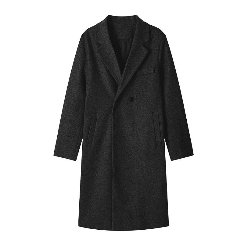 Hongkong-Stil Herren Mittellanger Winter Lockerer Trenchcoat - Koreanische Wolljacke