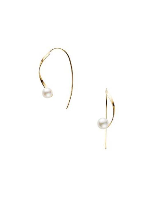 

Сережки K18 з жовтого золота Akoya Pearl Curve AGVA1258 PA [Official] [Vendome Aoyama]